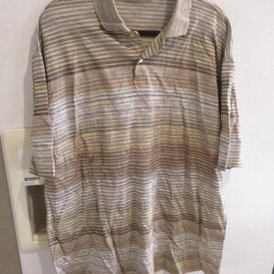 Vintage St. Croix Men's Size 2XL XXL stripe knit cotton Short Sleeve Polo Shirt